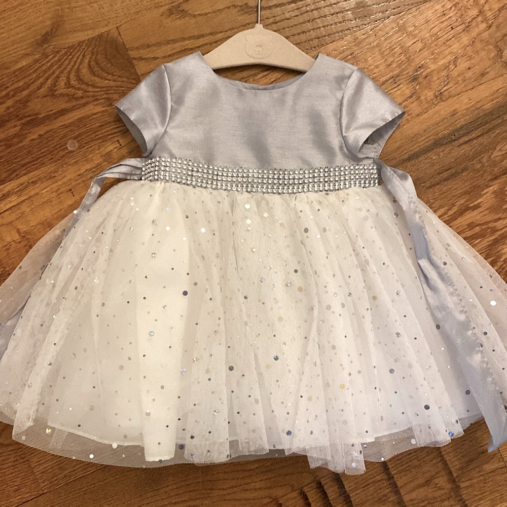 Silver sequence party dress.